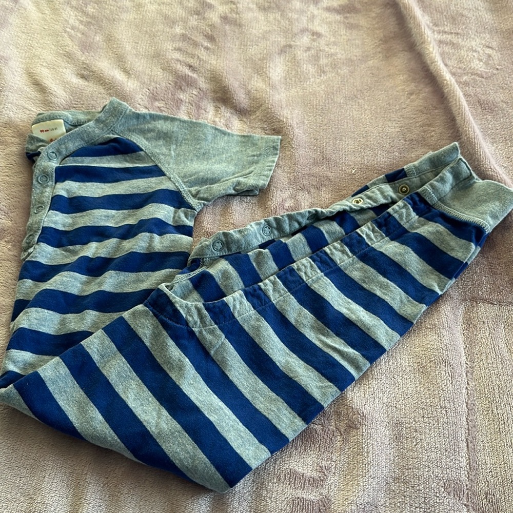 Hanna Anderson one piece 3T striped romper with snaps